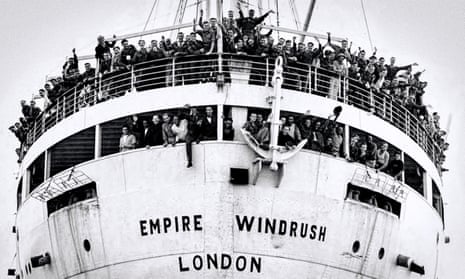 The Empire Windrush arrives at the Port of Tilbury on the River Thames, 1948. Photograph: Alamy