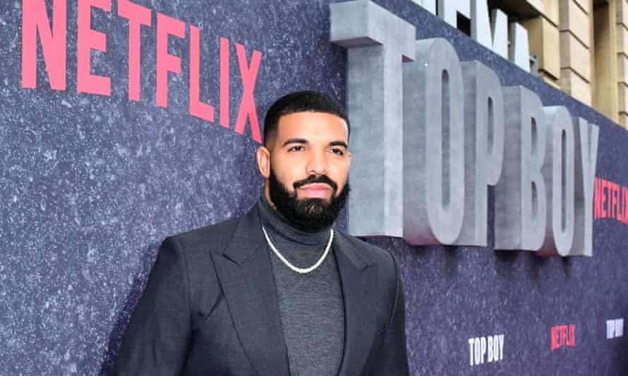 Man at the top … Drake at the UK premiere of Top Boy, September 2019.