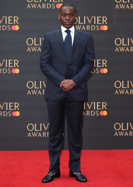 Ncuti Gatwa wears an Ozwald Boateng suit at the 2019 Olivier Awards.