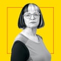 Portrait of Philippa Perry against a yellow background