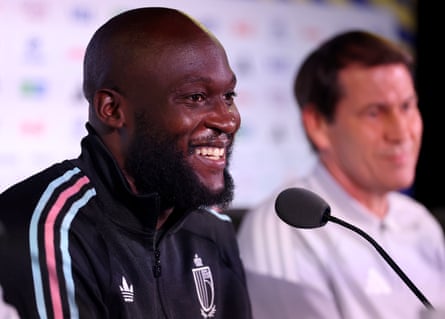 Romelu Lukaku and Rudi Garcia during a property conference.