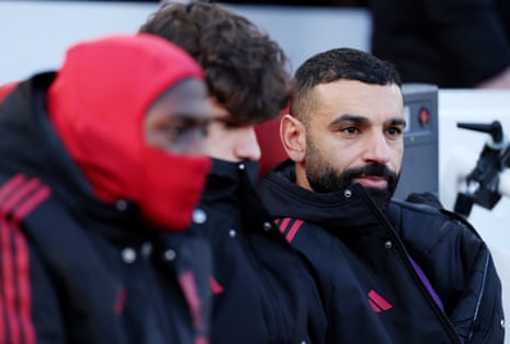 Mo Salah on the substitutes bench