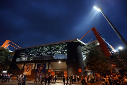 A general view of the stadium before the Champions League match between Montpellier and Arsenal on 18 September 2012.