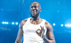 Everything’s OK! Stormzy performing at Leeds festival.