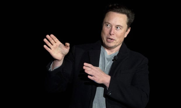 Elon Musk speaks during a press conference in south Texas on 10 February. 
