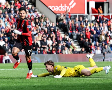 Evanilson shows his delight after scoring BournemouthâÂÂs second goal against Sunderland.