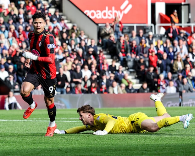 Evanilson shows his delight after scoring Bournemouth’s second goal against Sunderland.