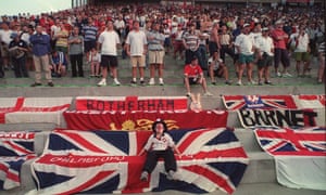 England fans wait for kick-off in Saint-Étienne