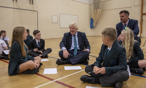 Boris Johnson at Castle Rock school in Coalville.