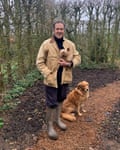 Monty Don at Longmeadow with Patti the yorkshire terrier and Nell the golden retriever, who died earlier this year.