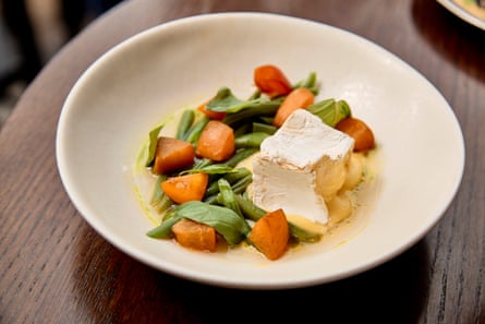 nan brie de meaux pinch beans and apricots, Marjorie’s, London W1.