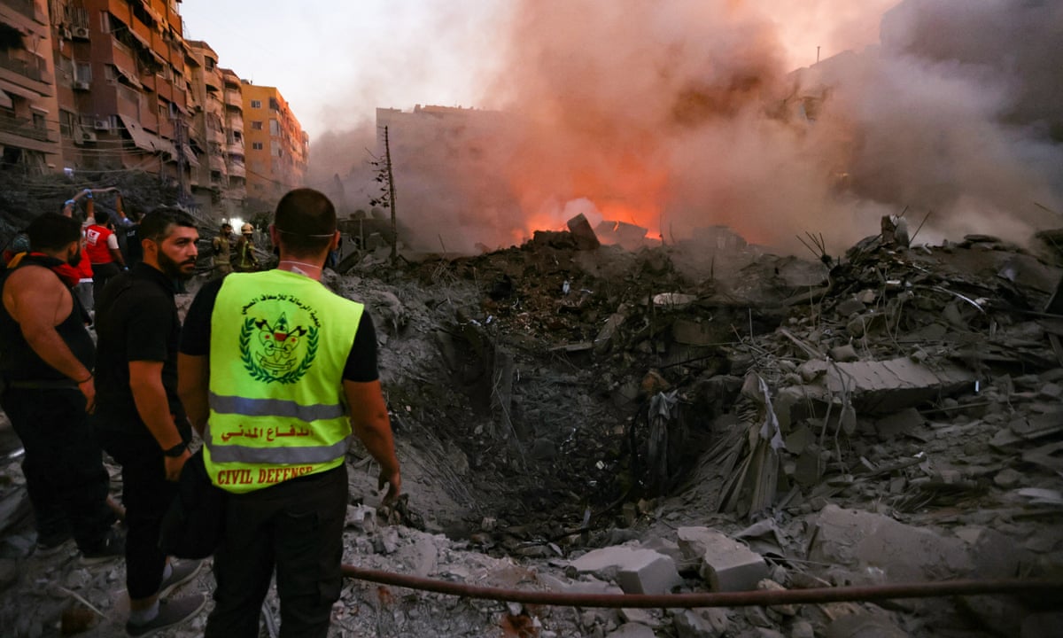 Israel launches massive airstrike on Beirut in apparent bid to kill Hezbollah leader | Lebanon | The Guardian