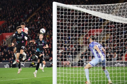 Ross Stewart scores Southampton's second goal against Bristol City.