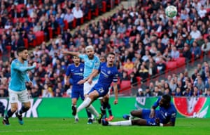 Aguero shoots over.