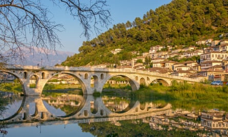 The old Ottoman bridge in Berat.