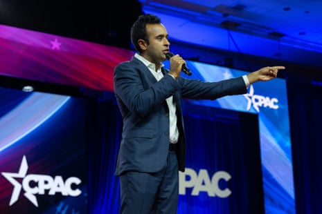 Vivek Ramaswamy at the 2024 Conservative Political Action Conference (CPAC) in National Harbor, Maryland on 23 Feb 2024.