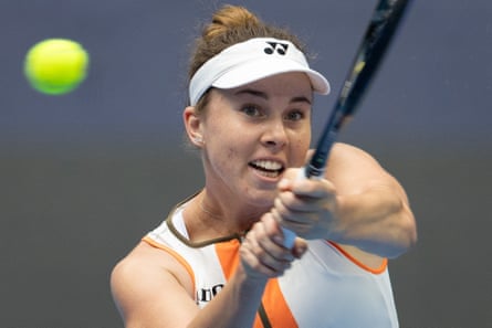 Linda Noskova of the Czech Republic on her way to victory.