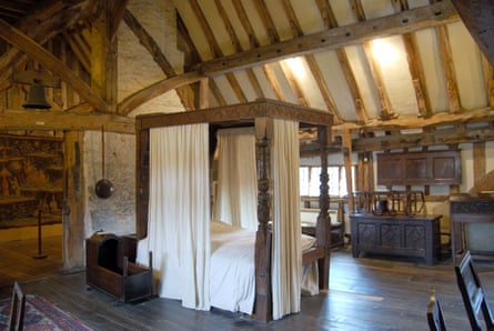 The high-beamed bedroom in Anne of Cleves House, Lewes.