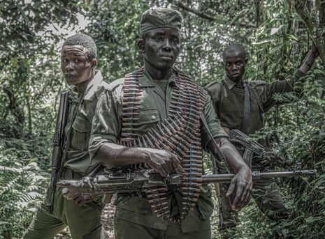 Rangers guard the Kahuzi-Biega national park in eastern DRC in January.