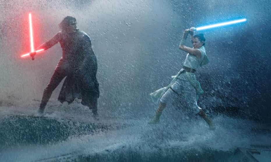 Sexual tension … Adam Driver as Kylo Ren and Daisy Ridley as Rey in Star Wars: The Rise of Skywalker.