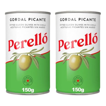 Perelló Gordal Picante Pitted Olives 350g (150g Drained) Pack of 2