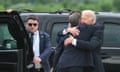 President Joe Biden hugs his son Hunter on 11 June.