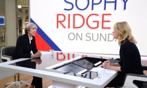 Theresa May interviewed by Sophy Ridge on Sky News