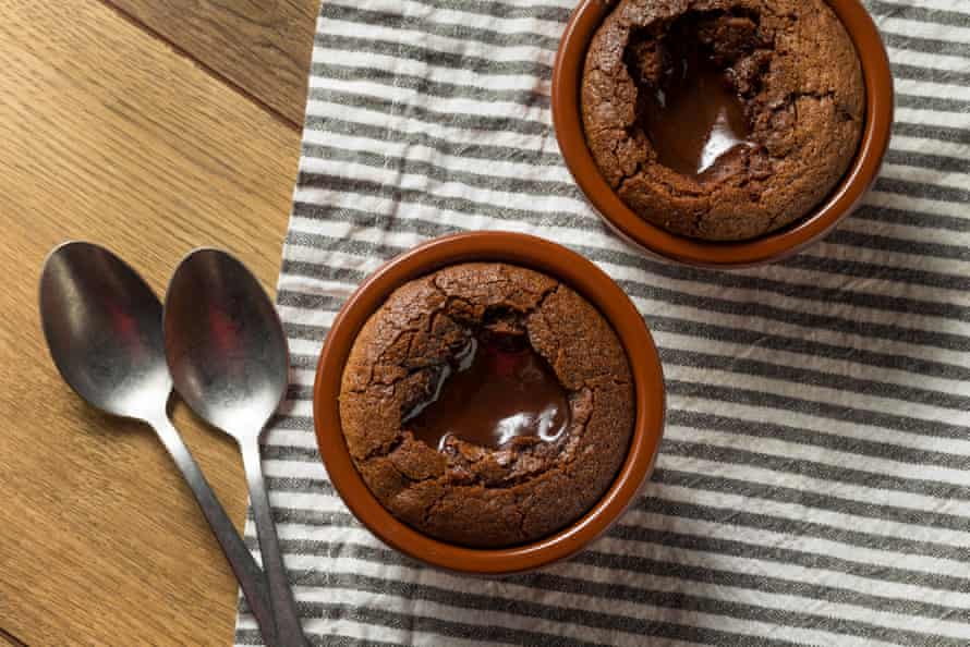 Comfort food in a flash … Chocolate lava mug cakes.