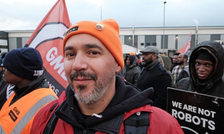 Gianpaolo Meloni from Piacenza, Italy, joins the picket line.