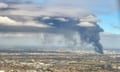 A large chemical fire in Derrimut, west of Melbourne