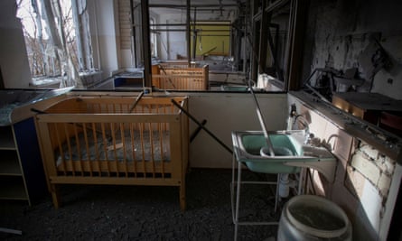  an intensive care unit of the children’s hospital damaged by a Russian military strike, 1 January 2023.