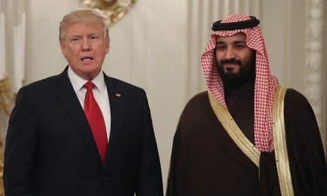 Donald Trump with Mohammed bin Salman.