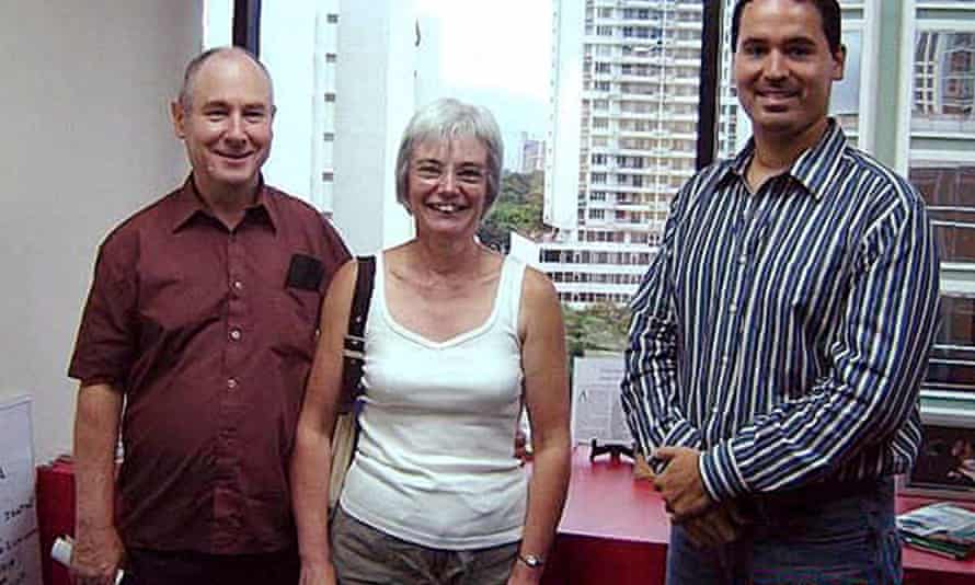 The living dead … The real John and Anne Darwin, snapped in Panama with a local estate agent in 2006.