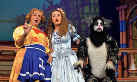 Roy Hudd, Amelia-Rose Morgan and Steven Hardcastle in Dick Whittington and his Cat.
