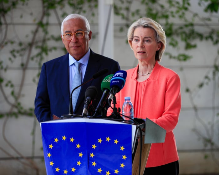 EU leaders welcome ‘new momentum’ in Ukraine peace talks but stress red lines on territory – Europe live