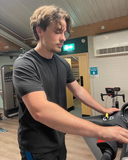 Louis working out in his gym