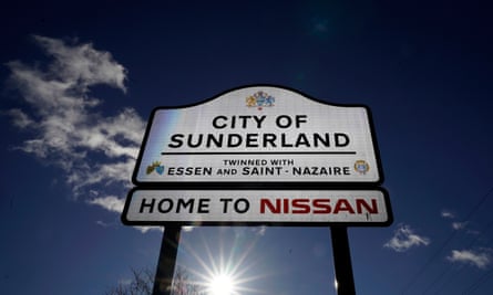 Signage at near the Sunderland car assembly plant of Nissan