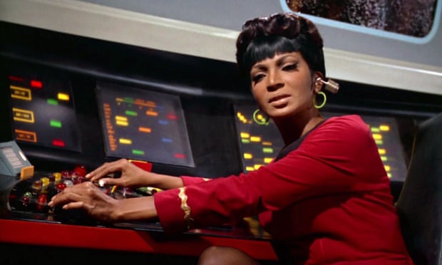 Nichols as Lt Uhura in a 1968 Star Trek episode