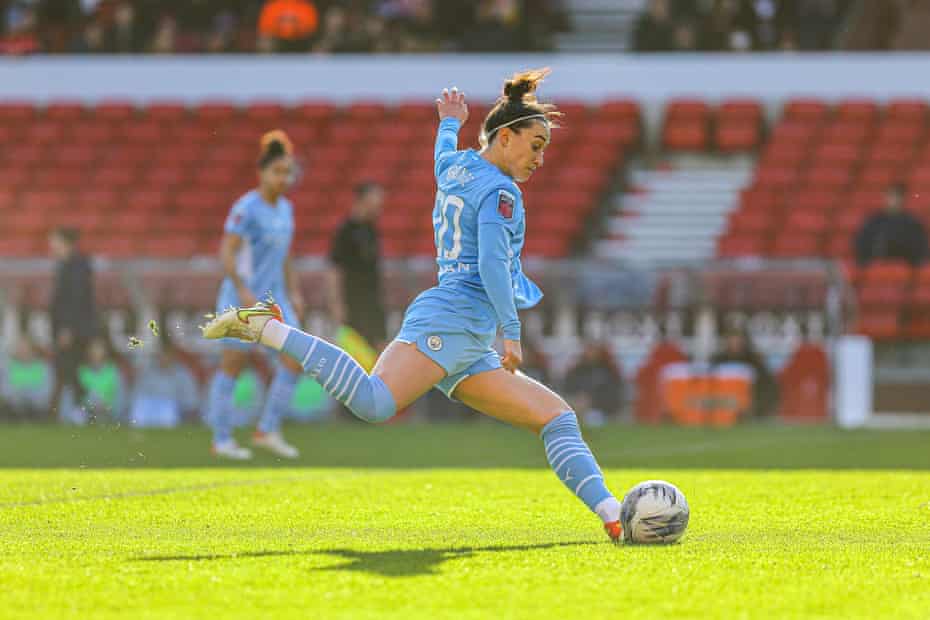 Women’s FA Cup photo essay – road to Wembley, fourth round: Nottingham Forest v Manchester City | Women's FA Cup 14 England’s Lucy Bronze shone in front of the City Ground crowd.