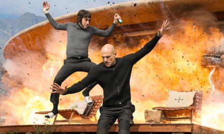 Sacha Baron Cohen and Mark Strong in Grimsby.