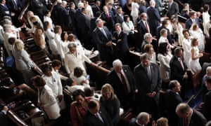 Many Democratic congresswomen wore white to Trump’s speech, a nod to the suffrage movement.