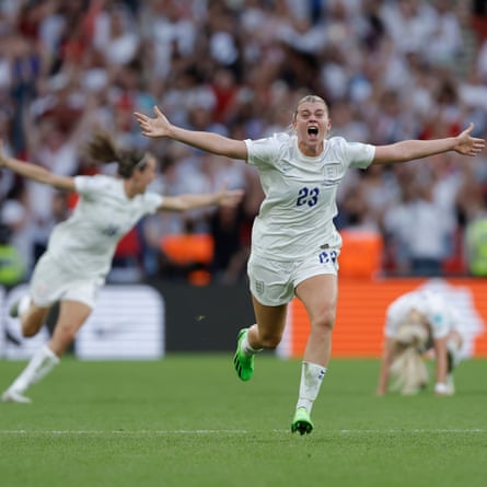 Alessia Russo of England celebrates victory on the final whistle.