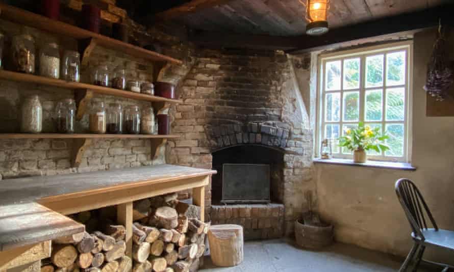 Brick house: The Head Gardener’s office and (below) before it was restored.