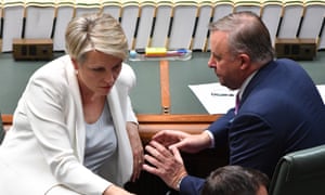 Tanya Plibersek and Anthony Albanese during question time on Tuesday