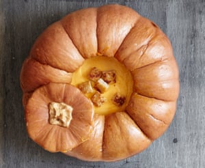 Rowley Leigh’s pumpkin soup with cream, croutons and gruyere