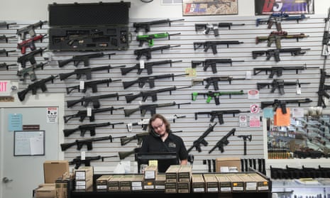 Guns for sale inside the DSA Inc store on 17 June 2016 in Lake Barrington, Illinois. 