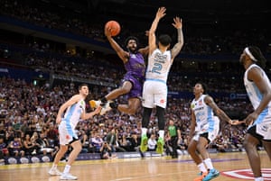 Sydney, Australia. Derrick Walton Jr of the Kings during Game 5 of the National Basketball League grand final between the Sydney Kings and the New Zealand Breakers at Qudos Bank Arena