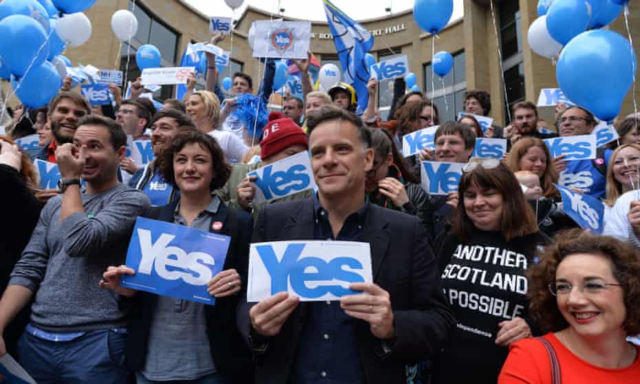 Yes campaigners in Glasgow ahead of the Scottish independence referendum