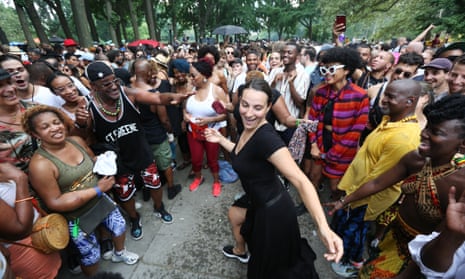 A music party at Walt Whitman’s Fort Greene Park in Brooklyn, where ‘very different people gather and coexist’.
