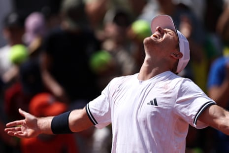 Fokina celebrates after winning against Dzumhur.